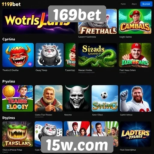 Variedade de jogos disponíveis na plataforma 169bet
